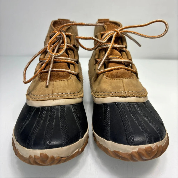 Sorel Out N About Tan Brown Nubuck Leather Rubber Waterproof Booties Size 37 - Picture 5 of 13